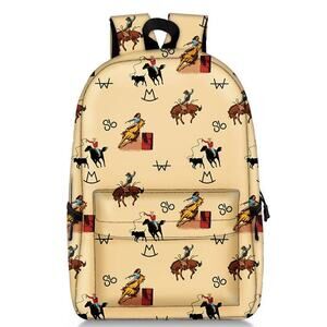 Vintage Cowboy Print Backpack